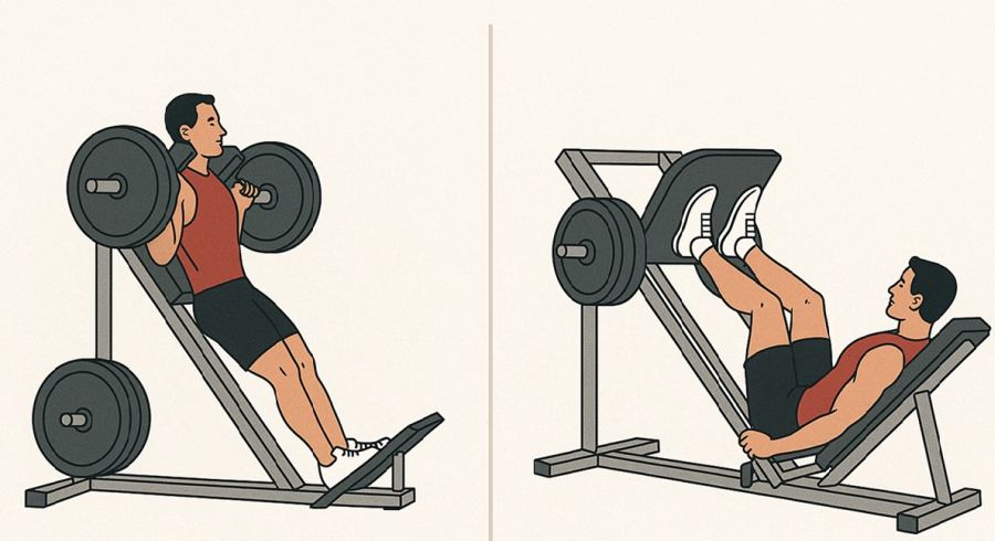 Hack squat sau presa pentru picioare: care este mai buna?